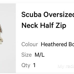 lululemon athletica Heathered Bone Scuba Oversized Half Zip